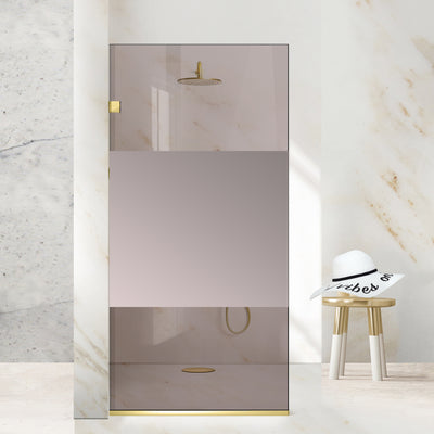 Zuhanyfal Walk-in, Zuhanyfal Rozsdamentes acél, arany #Bronz