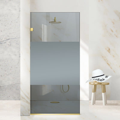 Zuhanyfal Walk-in, Rozsdamentes acél zuhanyfal, arany #Szürke