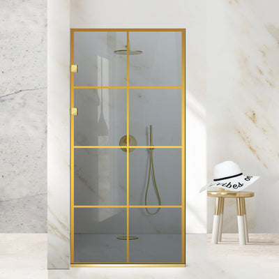 Zuhanyfal Walk-in, Rozsdamentes acél zuhanyfal, arany #Szürke