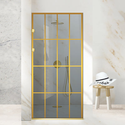 Zuhanyfal Walk-in, Rozsdamentes acél zuhanyfal, arany #Szürke