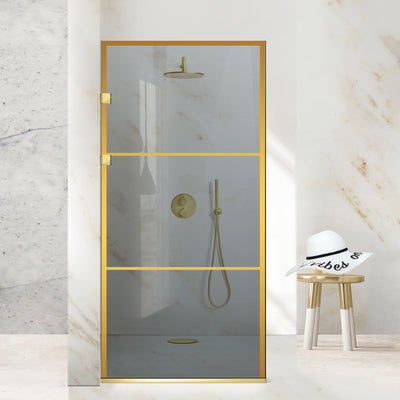 Zuhanyfal Walk-in, Rozsdamentes acél zuhanyfal, arany #Szürke