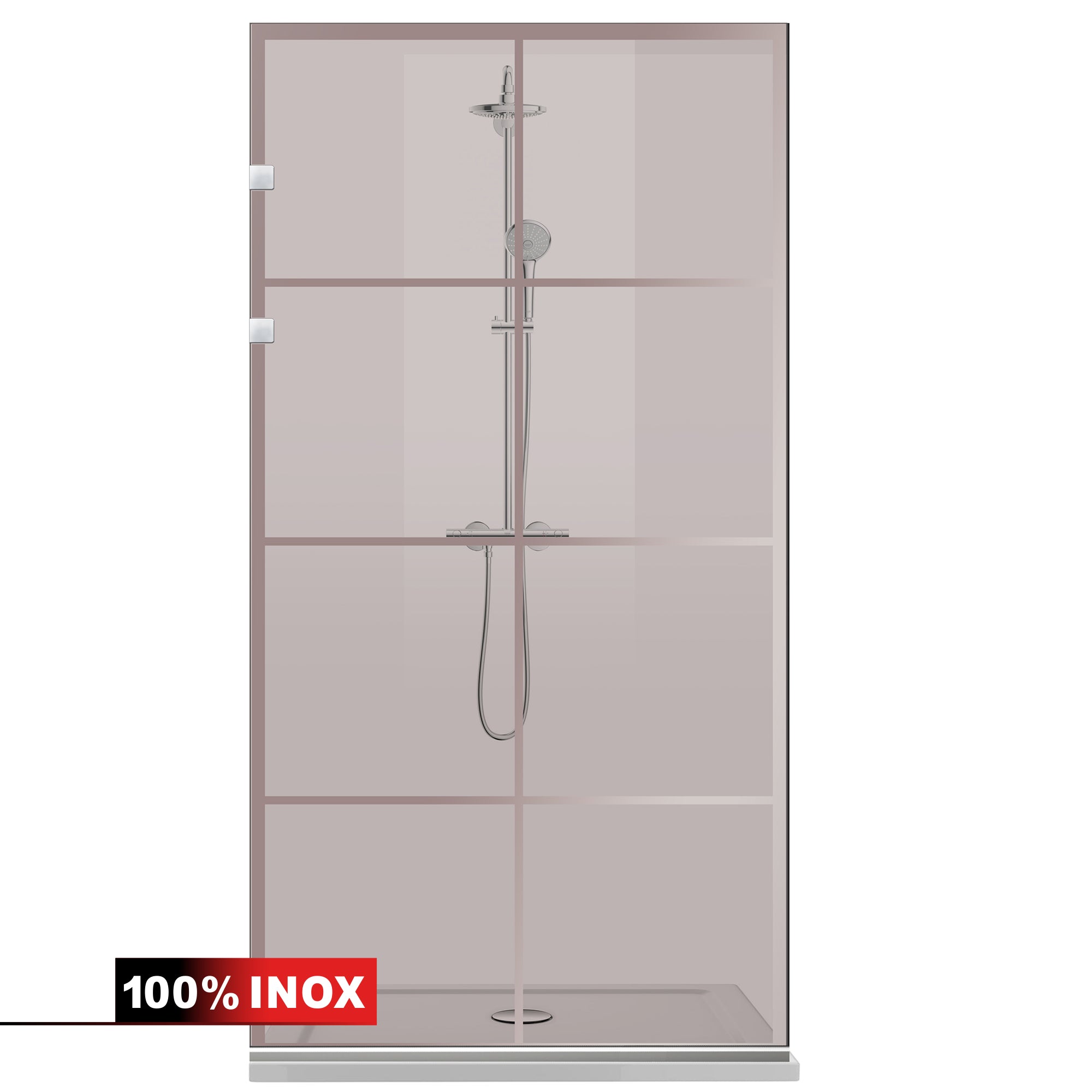 Zuhanyfal Walk-in, Zuhanyfal Rozsdamentes acél, #Bronz