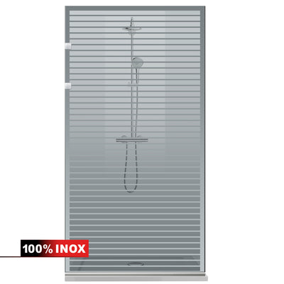 Zuhanyfal Walk-in, Zuhanyfal Rozsdamentes acél, #Szürke