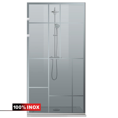 Zuhanyfal Walk-in, Zuhanyfal Rozsdamentes acél, #Szürke