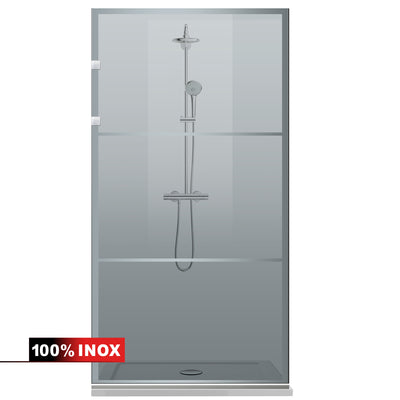 Zuhanyfal Walk-in, Zuhanyfal Rozsdamentes acél, #Szürke