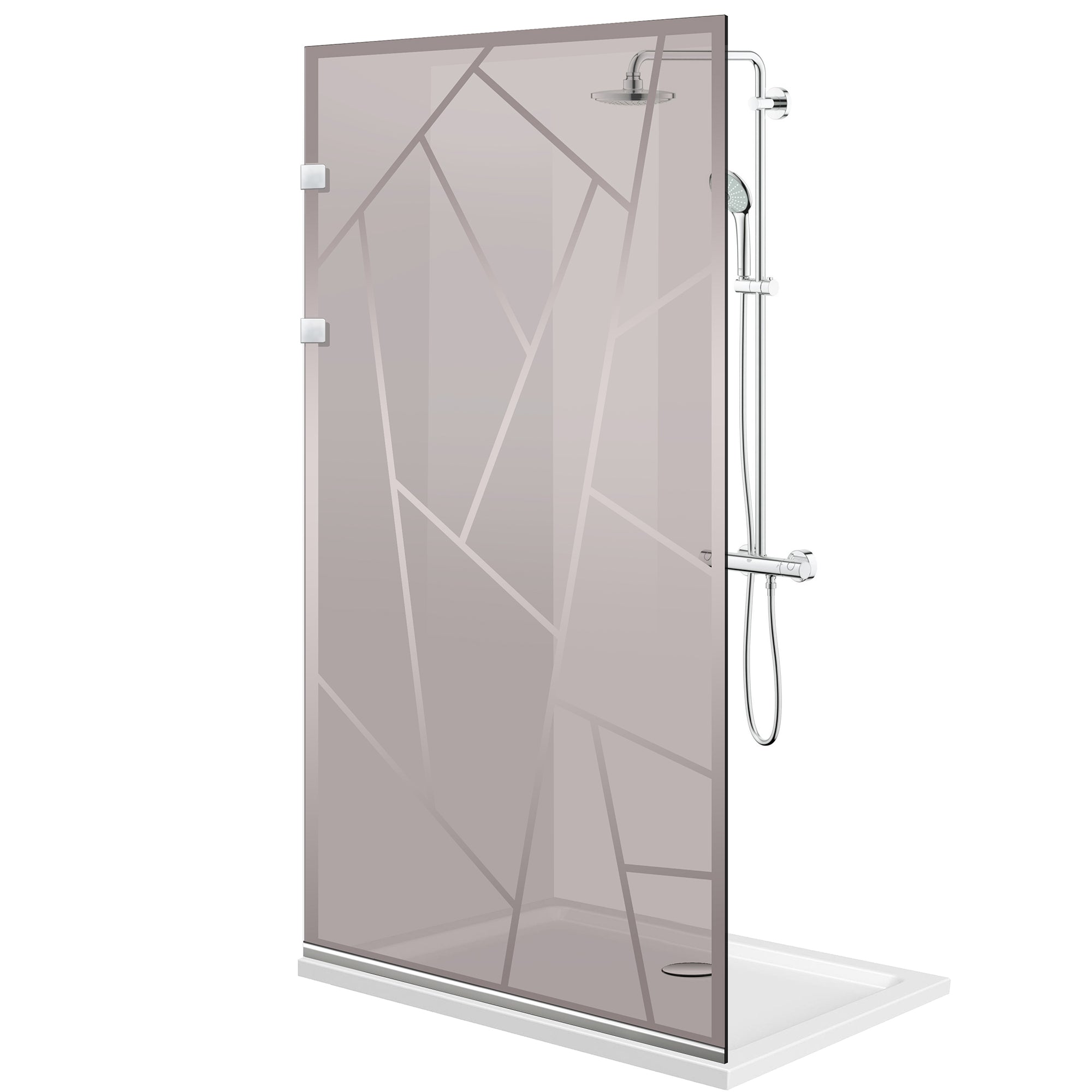 Zuhanyfal Walk-in, Zuhanyfal Rozsdamentes acél, #Bronz