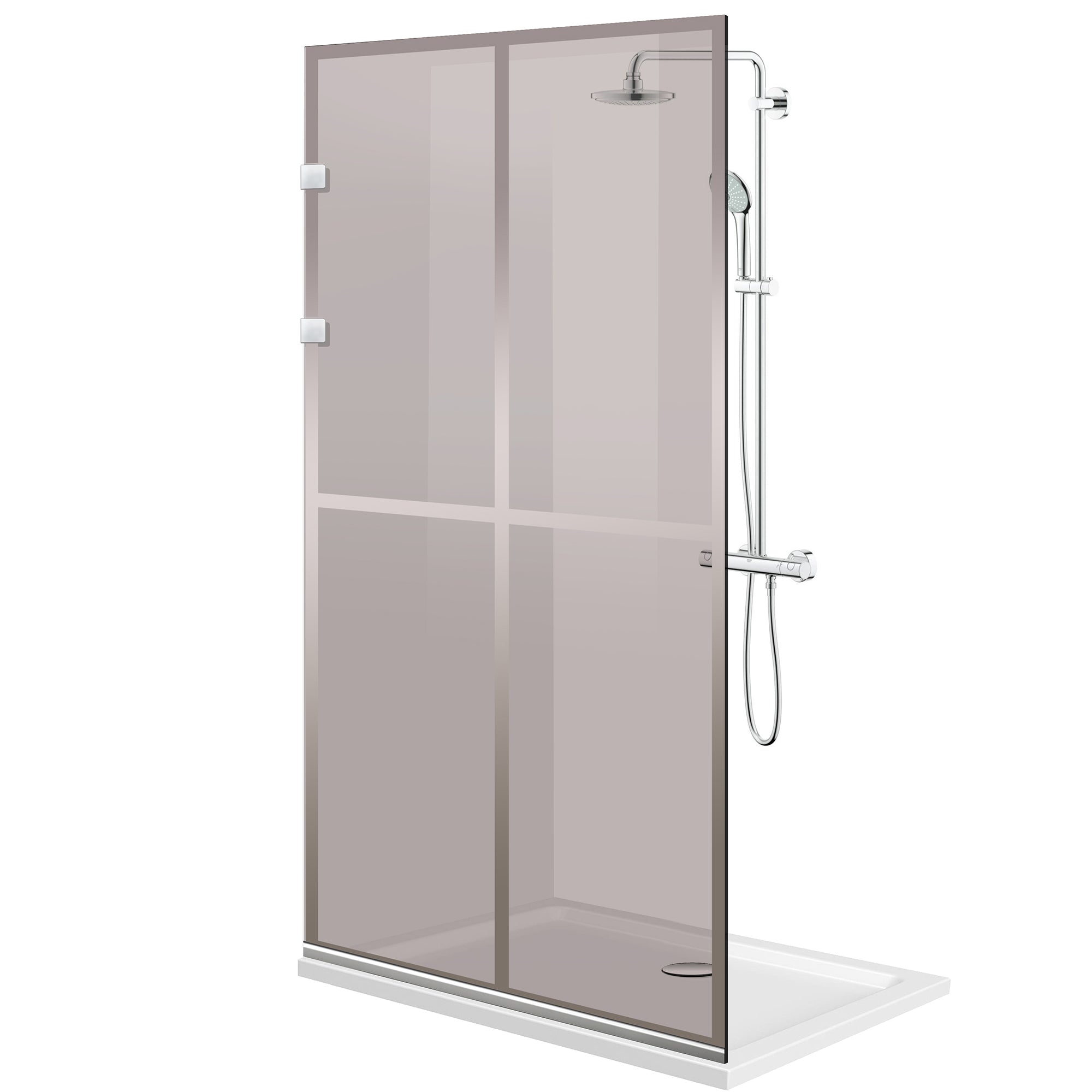 Zuhanyfal Walk-in, Zuhanyfal Rozsdamentes acél, #Bronz