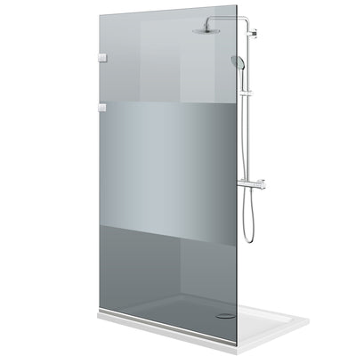 Zuhanyfal Walk-in, Zuhanyfal Rozsdamentes acél, #Szürke