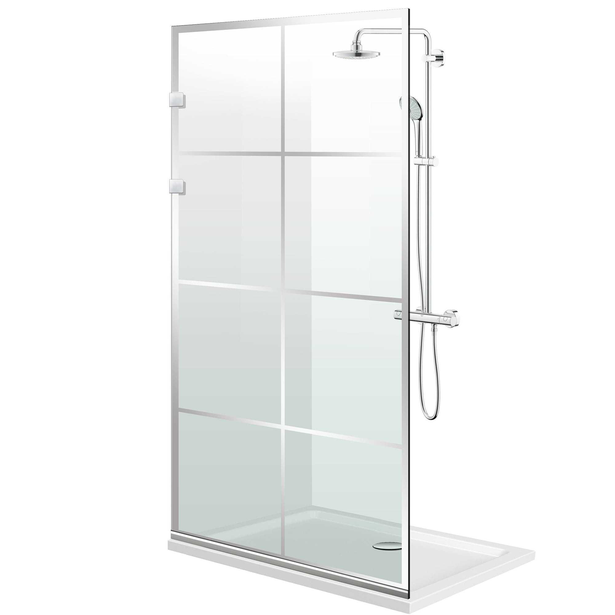 Aqua Elegance ® INOX walk-in zuhanyfal, Mode színtelen modell, teljes rozsdamentes acél szerelvények, átlátszó, biztonsági üveg
