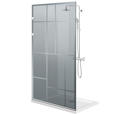 Zuhanyfal Walk-in, Zuhanyfal Rozsdamentes acél, #Szürke