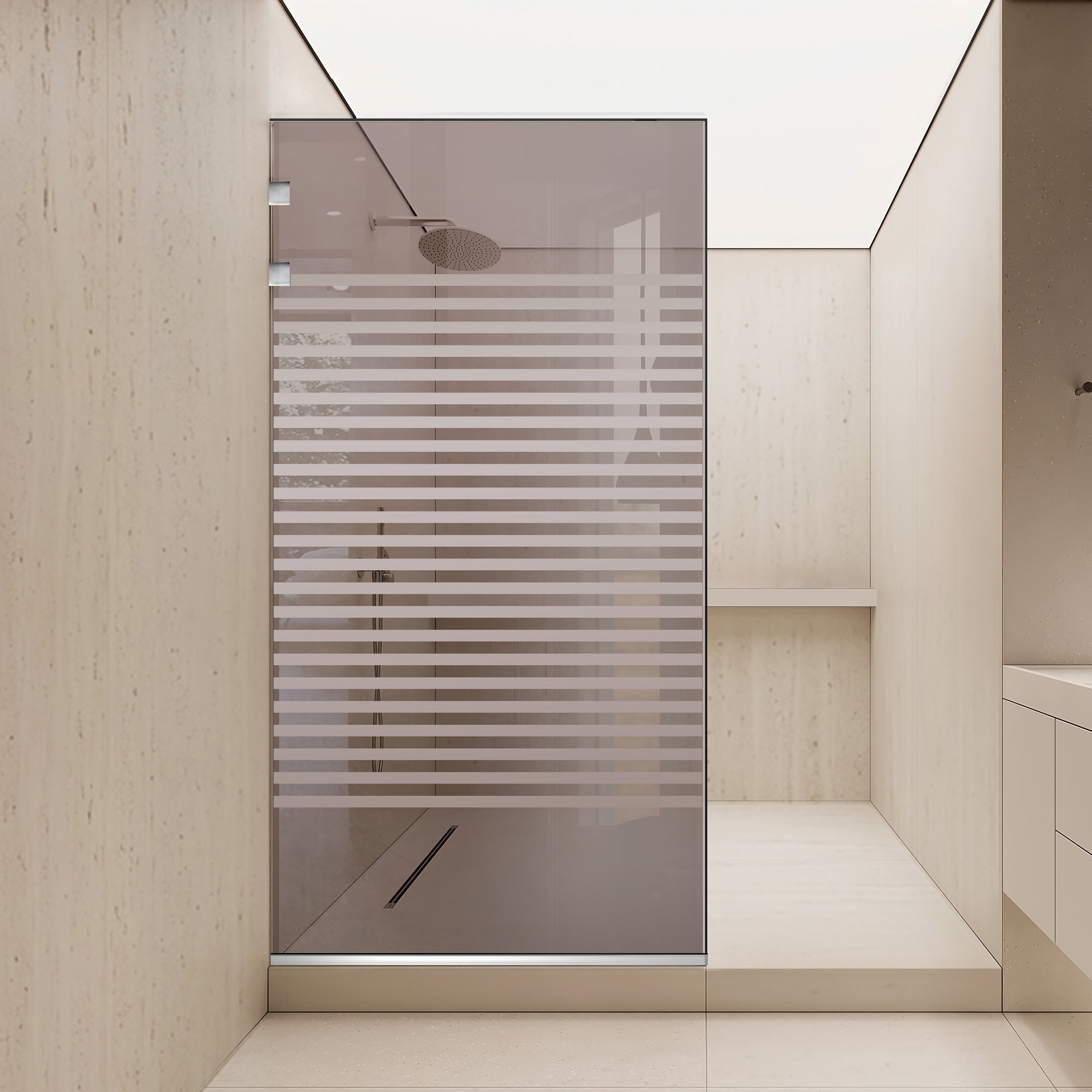 Zuhanyfal Walk-in, Zuhanyfal Rozsdamentes acél, #Bronz