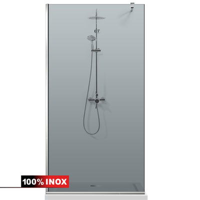 Zuhanyfal Walk-in, Zuhanyfal Rozsdamentes acél, #Szürke #Szürke