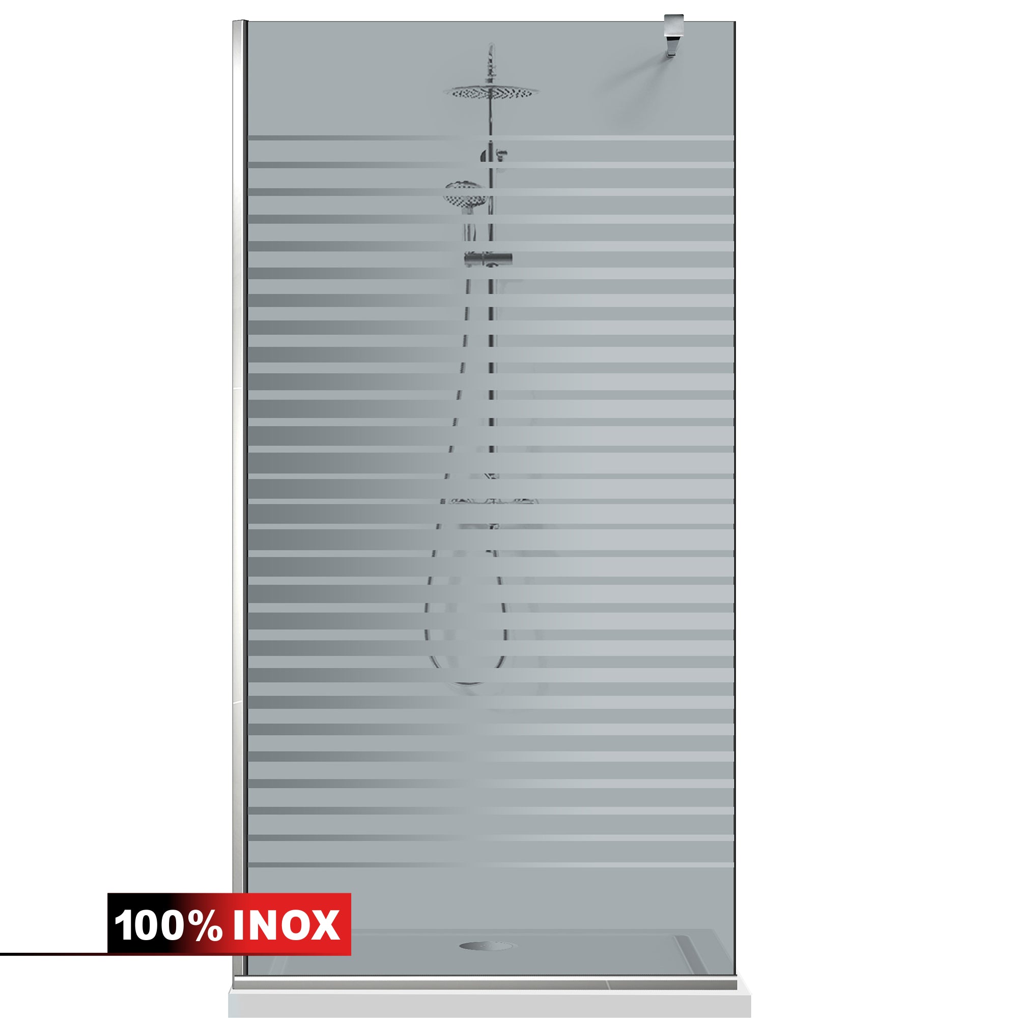 Zuhanyfal Walk-in, Zuhanyfal Rozsdamentes acél, #Szürke #Szürke