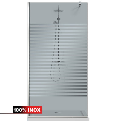 Zuhanyfal Walk-in, Zuhanyfal Rozsdamentes acél, #Szürke #Szürke