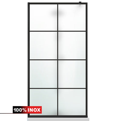 Zuhanyfal Walk-in, fekete zuhanyfal, #Matt #Matt