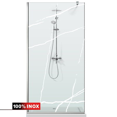Paravan dus Walk-in, Perete dus  Inox, #Clara #Víztiszta