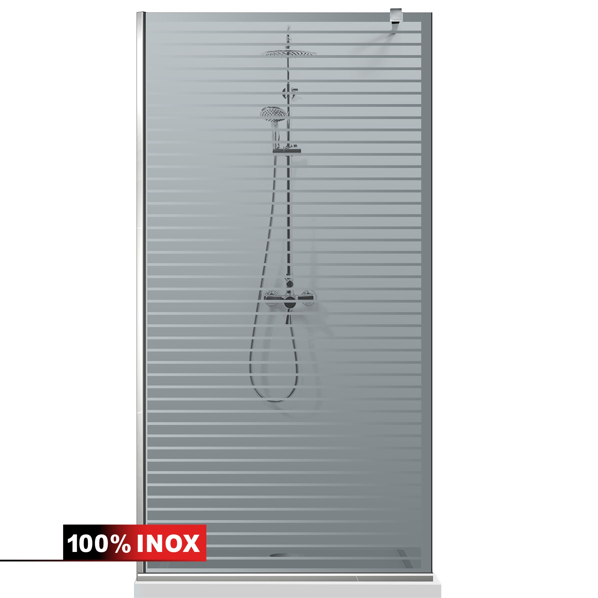 Zuhanyfal Walk-in, Zuhanyfal Rozsdamentes acél, #Szürke #Szürke