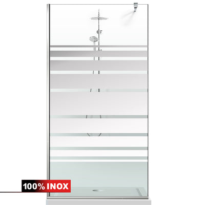 Zuhanyfal Walk-in, Zuhanyfal Rozsdamentes acél, #Átlátszó #Víztiszta