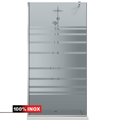 Zuhanyfal Walk-in, Zuhanyfal Rozsdamentes acél, #Szürke #Szürke