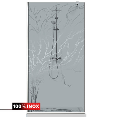 Paravan dus Walk-in, Perete dus  Inox, #Gri #Szürke