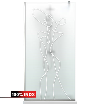 Paravan dus Walk-in, Perete dus  Inox, #Mata #Matt