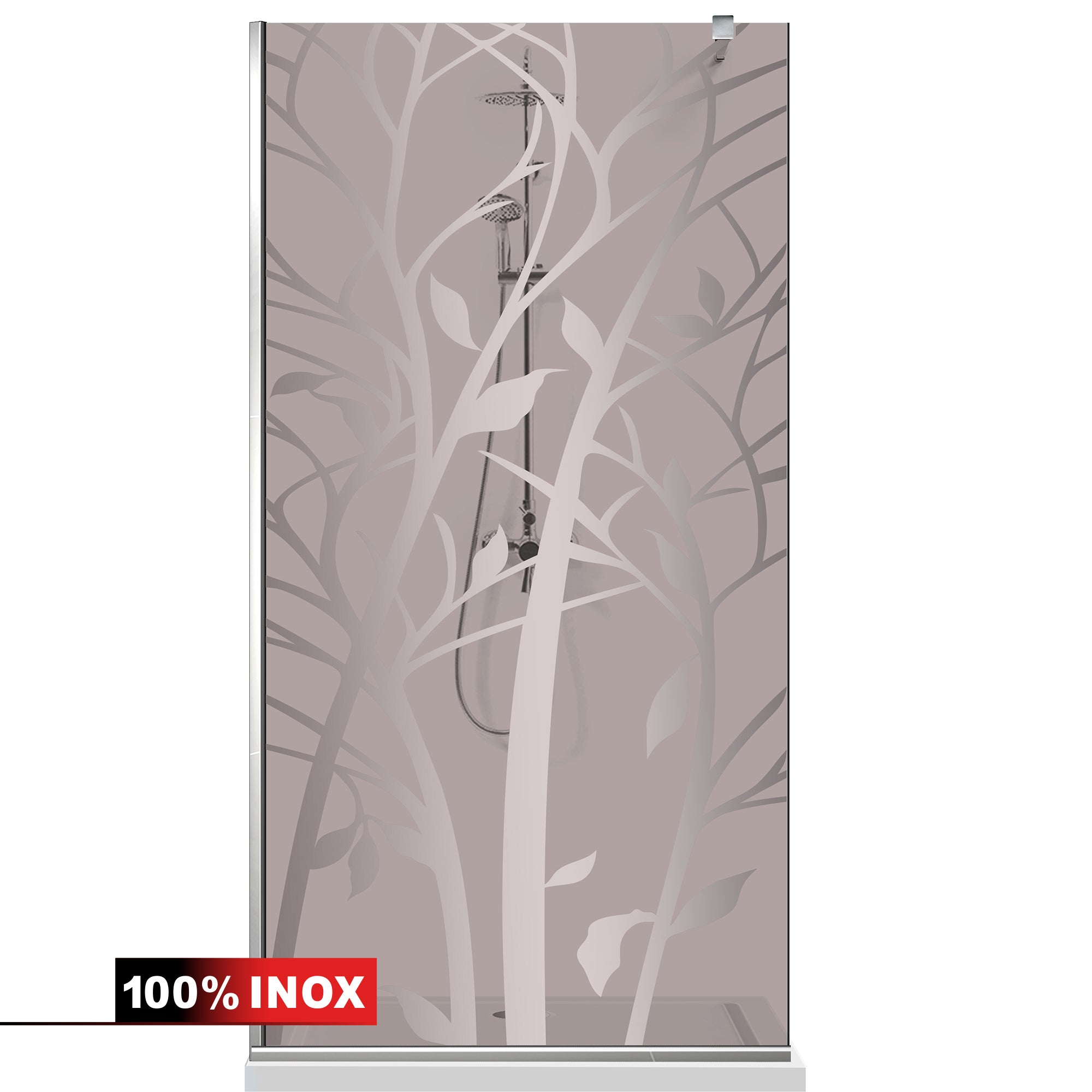 Paravan dus Walk-in, Perete dus  Inox, #Bronz #Bronz