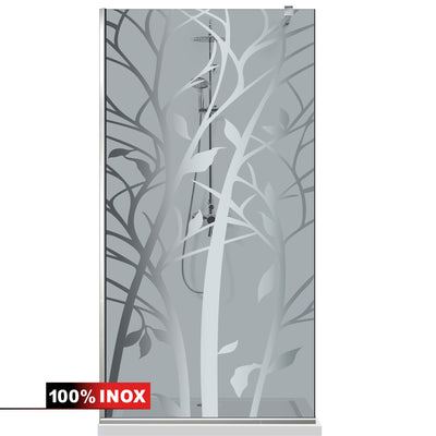Paravan dus Walk-in, Perete dus  Inox, #Gri #Szürke