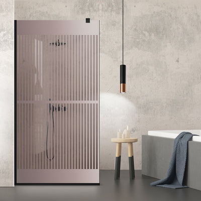 Zuhanyfal Walk-in, fekete zuhanyfal, #Bronz #Bronz