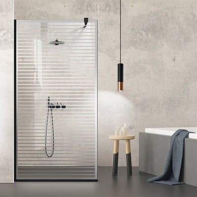 Zuhanyfal Walk-in, fekete zuhanyfal, #Átlátszó #Víztiszta