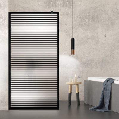 Zuhanyfal Walk-in, fekete zuhanyfal, #Matt #Matt