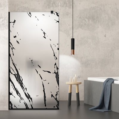 Zuhanyfal Walk-in, fekete zuhanyfal, #Matt #Matt