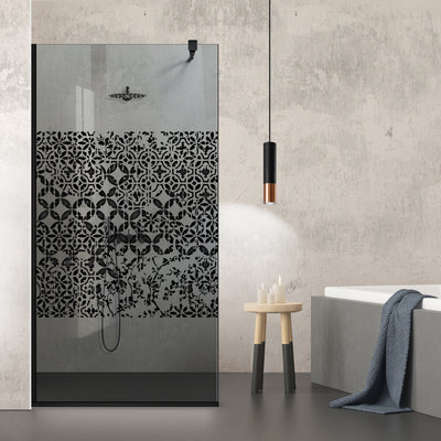 Zuhanyfal Walk-in, fekete zuhanyfal, #Szürke #Szürke