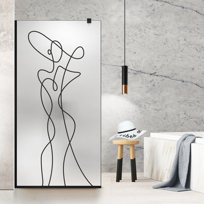 Zuhanyfal Walk-in, fekete zuhanyfal, #Matt #Matt