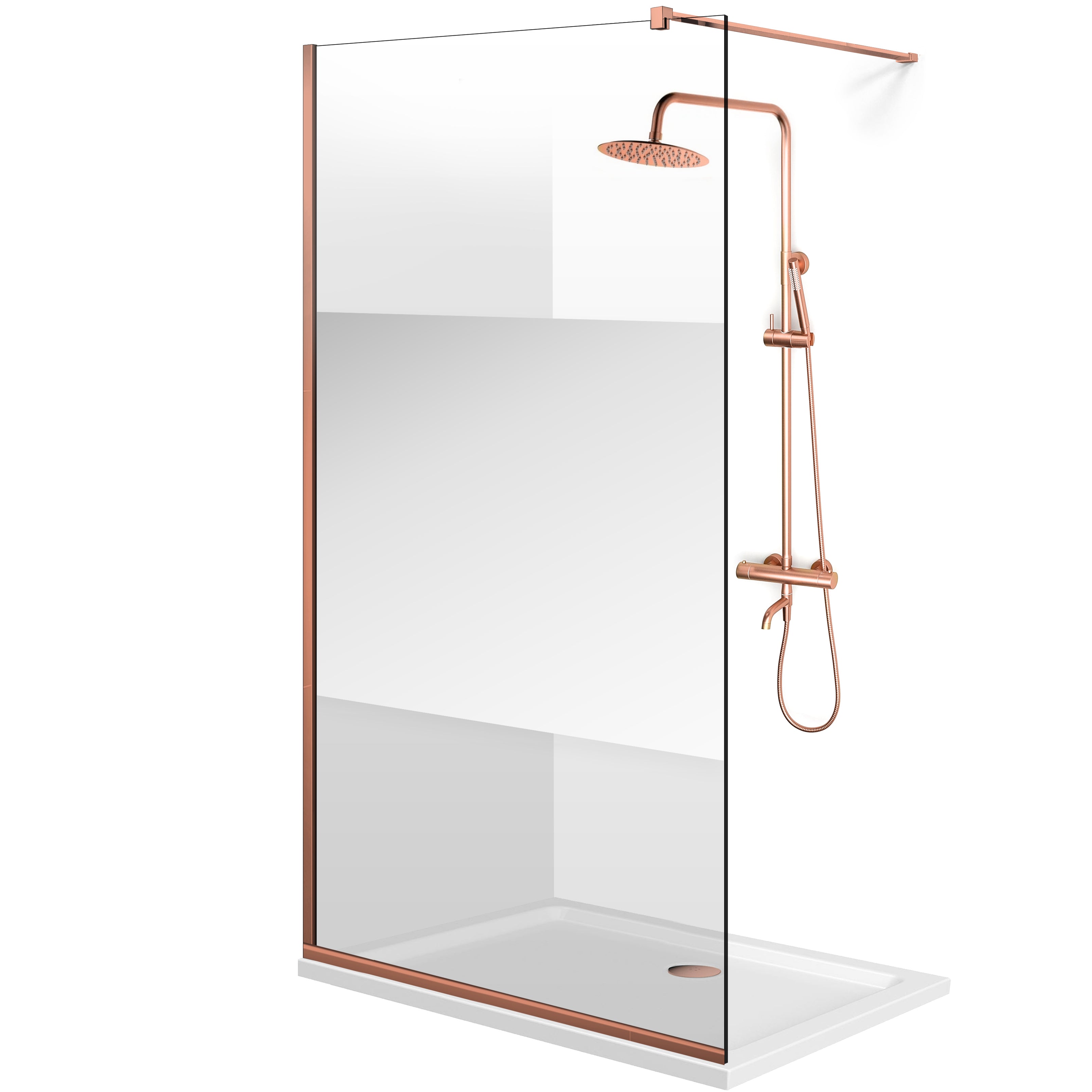 Zuhanyfal Walk-in, fekete zuhanyfal, #Átlátszó #Víztiszta