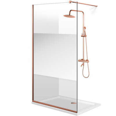 Zuhanyfal Walk-in, fekete zuhanyfal, #Átlátszó #Víztiszta