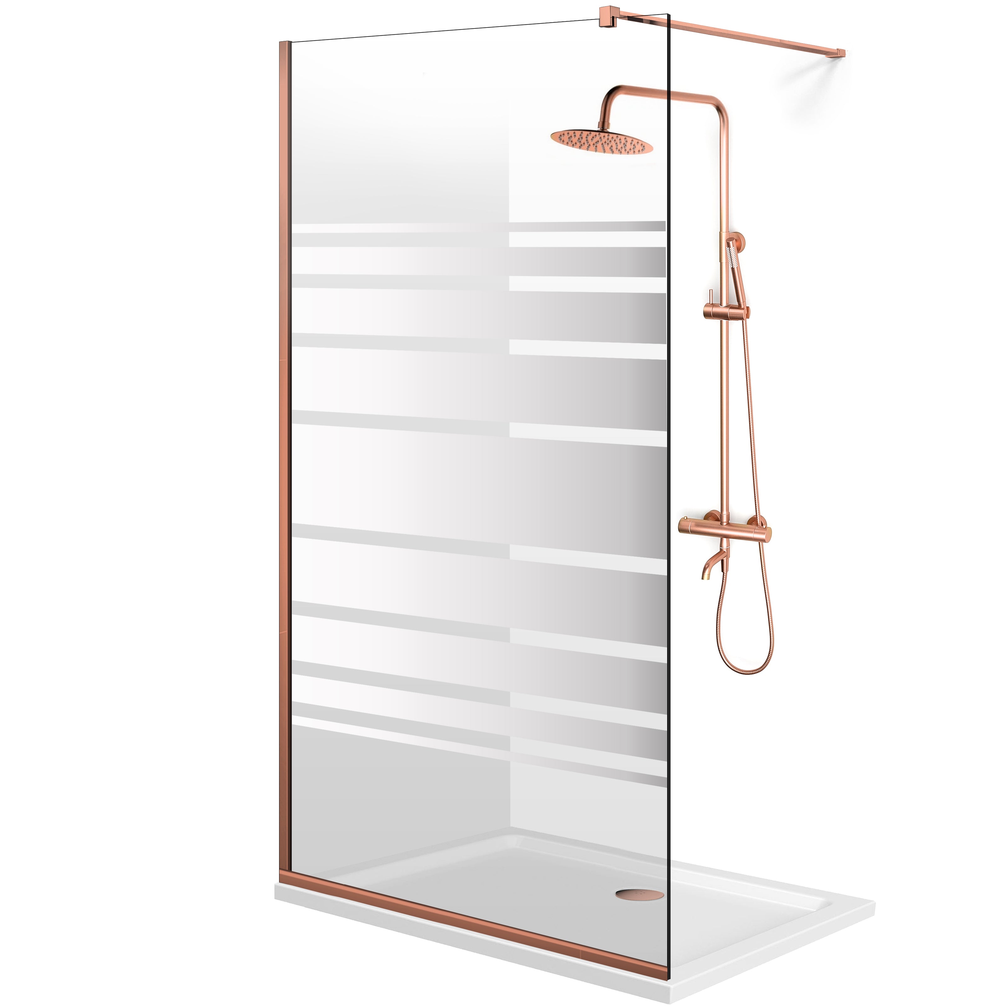 Zuhanyfal Walk-in, Copper zuhanyfal, #Átlátszó #Víztiszta
