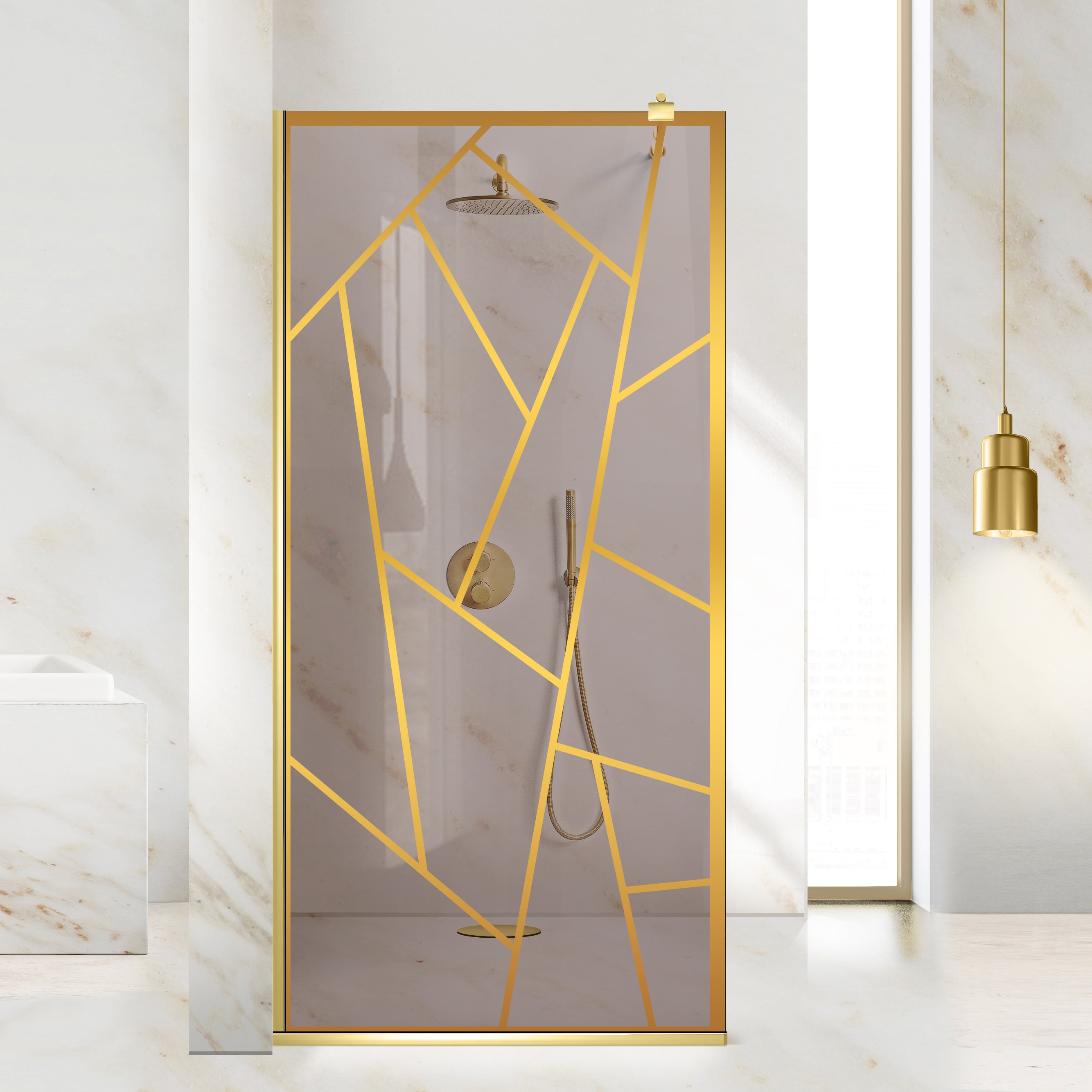 Zuhanyfal Walk-in, zuhanyfal Arany, #Bronz #Bronz