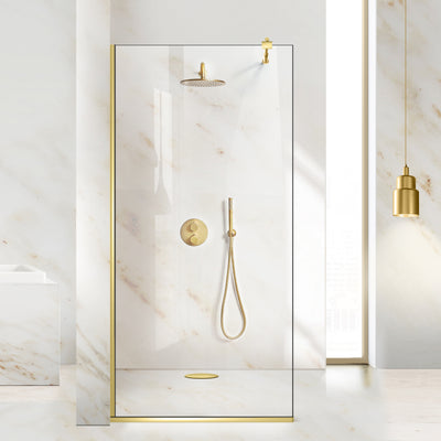 Zuhanyfal Walk-in, zuhanyfal Arany, #Átlátszó #Víztiszta