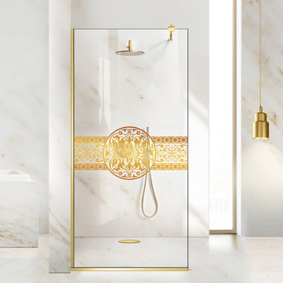 Zuhanyfal Walk-in, zuhanyfal Arany, #Átlátszó #Víztiszta