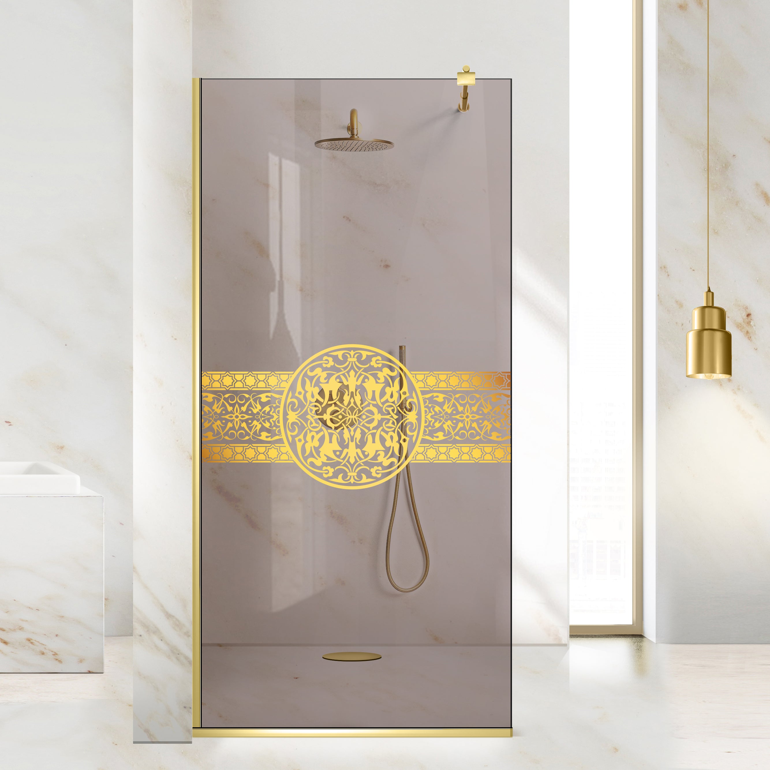 Zuhanyfal Walk-in, zuhanyfal Arany, #Bronz #Bronz