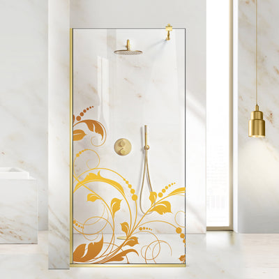 Zuhanyfal Walk-in, zuhanyfal Arany, #Átlátszó #Víztiszta