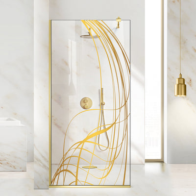 Zuhanyfal Walk-in, zuhanyfal Arany, #Átlátszó #Víztiszta