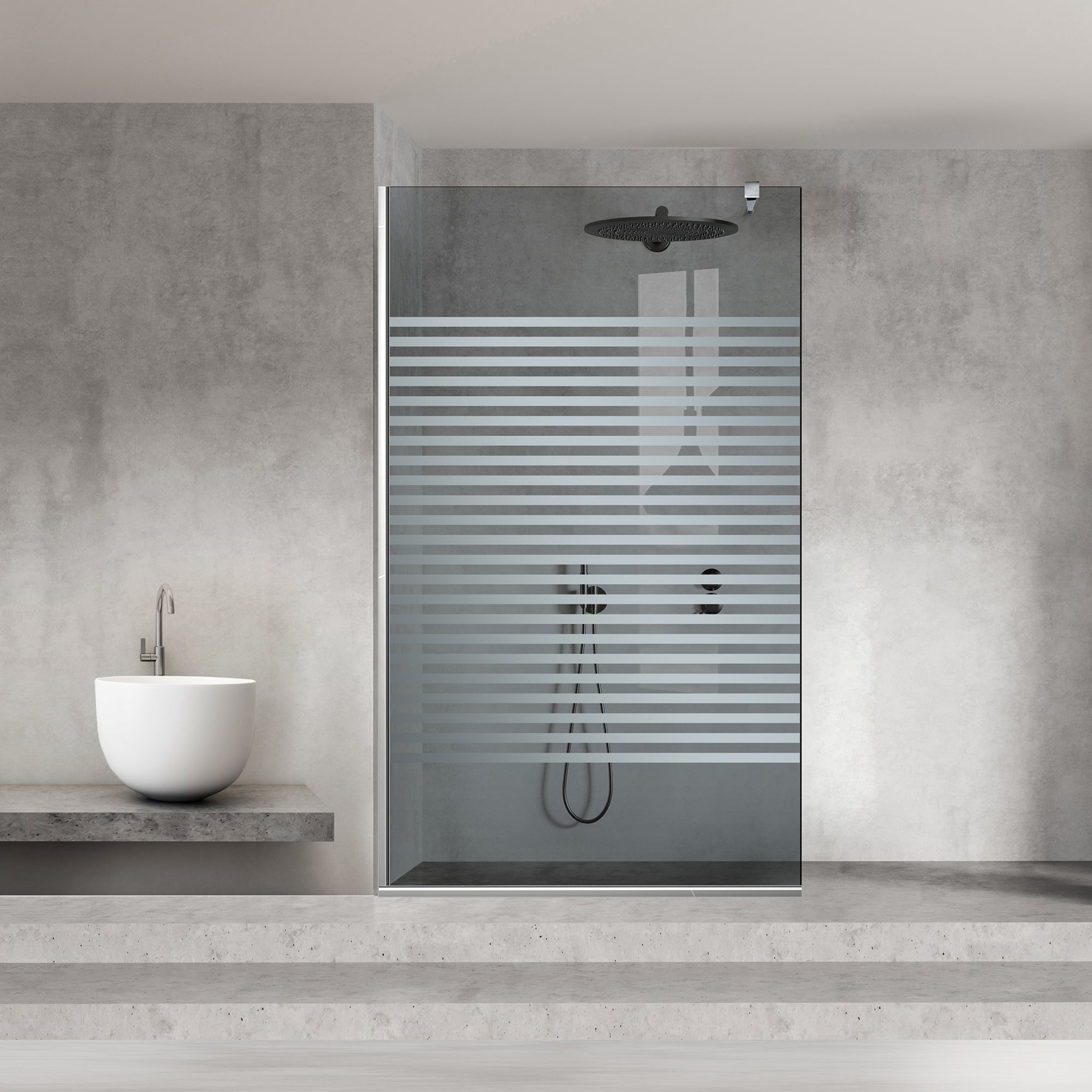 Zuhanyfal Walk-in, Zuhanyfal Rozsdamentes acél, #Szürke #Szürke