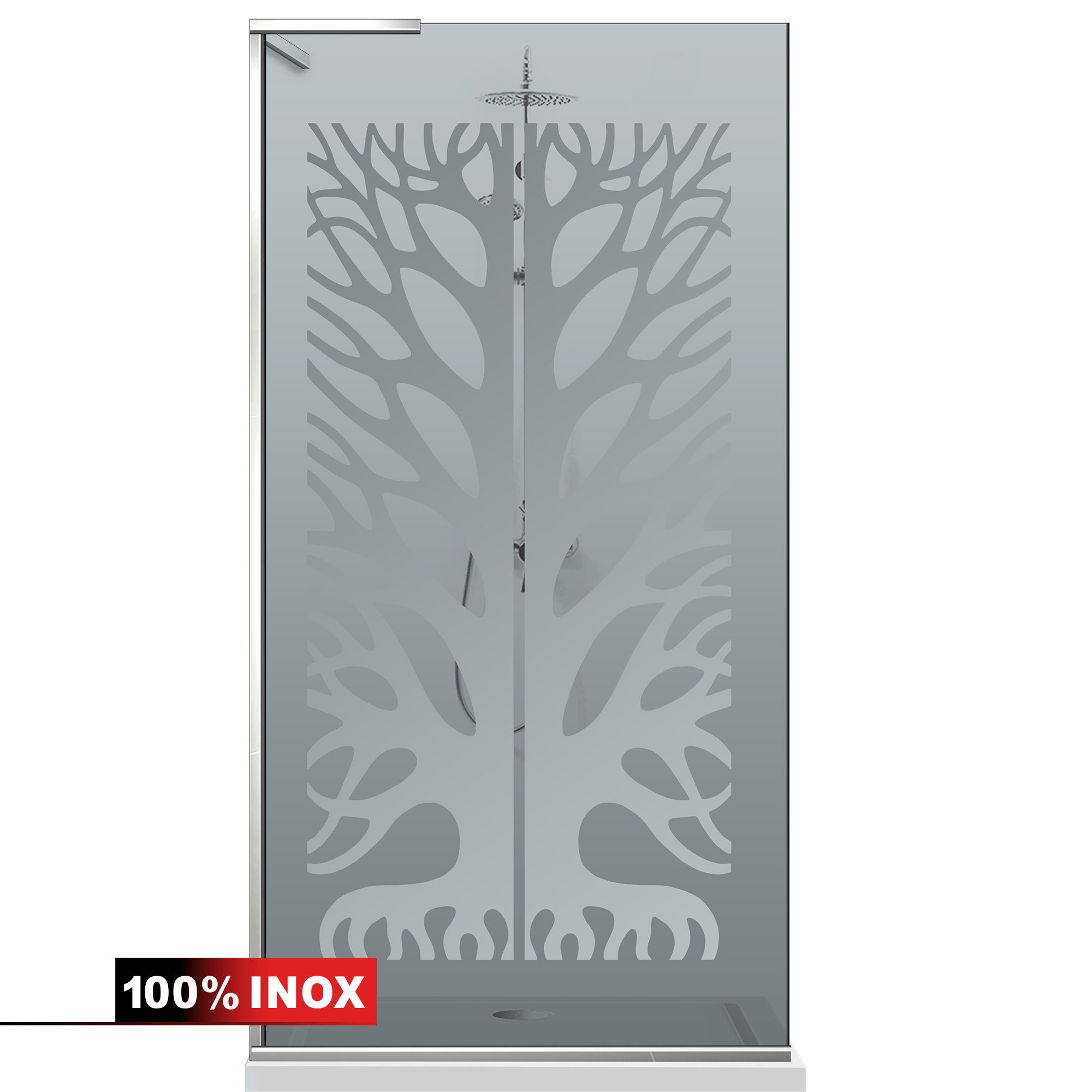 Zuhanyfal Walk-in, Zuhanyfal Rozsdamentes acél, #Szürke #Szürke