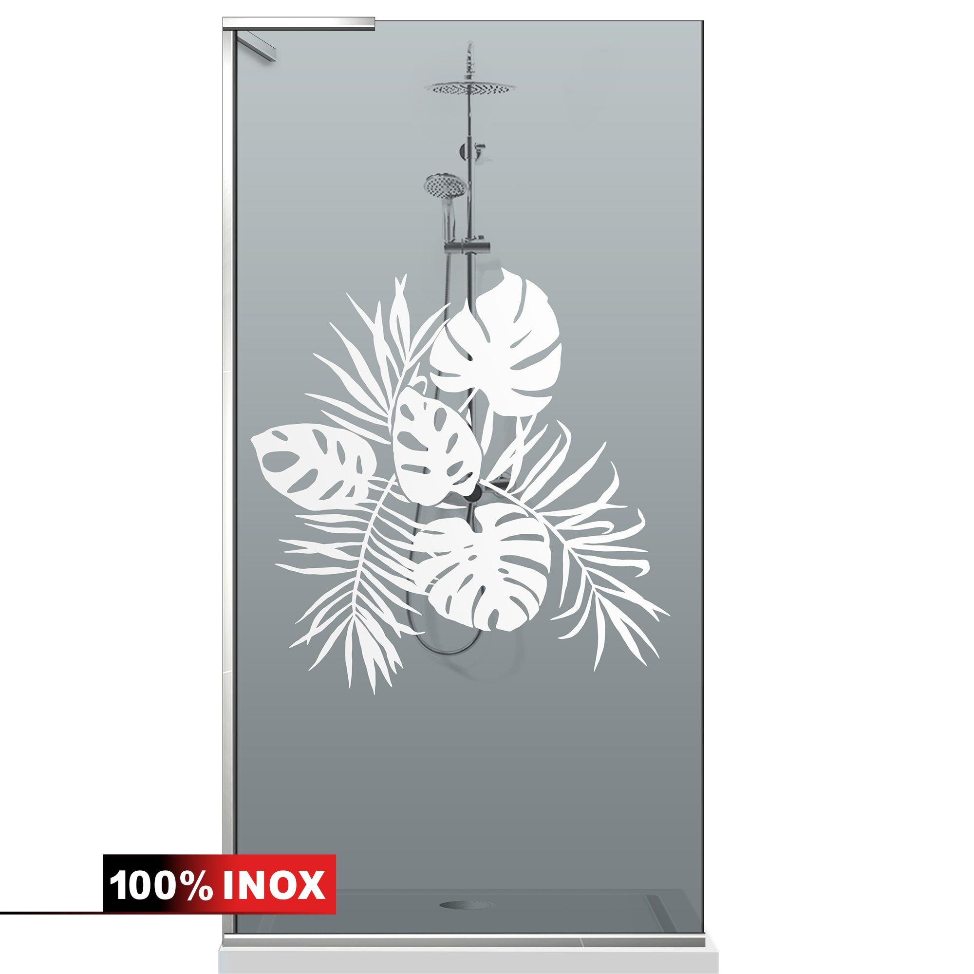 Zuhanyfal Walk-in, Zuhanyfal Rozsdamentes acél, #Szürke #Szürke