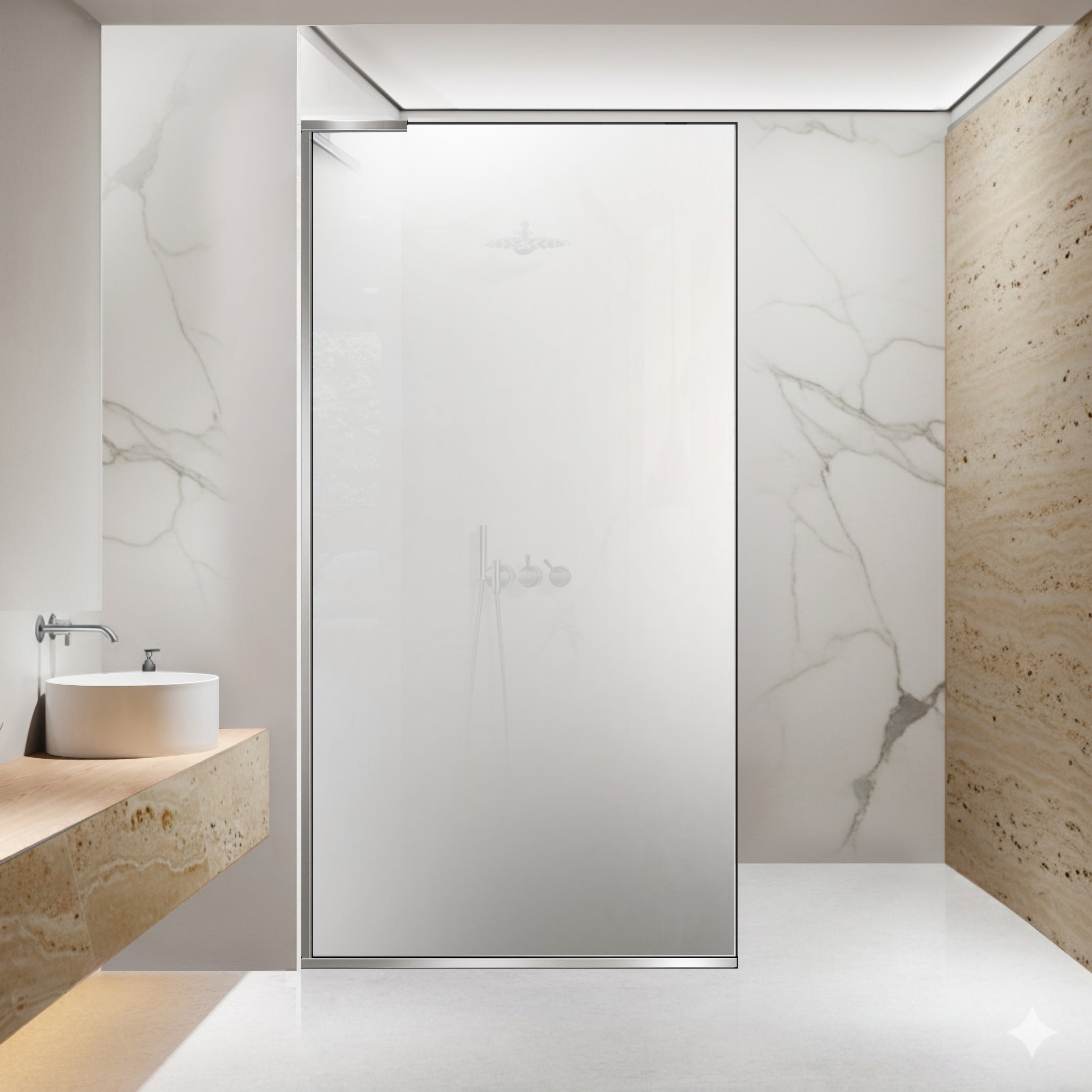 Zuhanyfal Walk-in, Zuhanyfal Rozsdamentes acél, #Matt #Matt