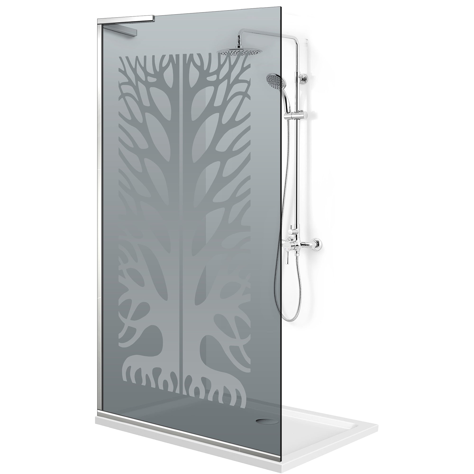 Zuhanyfal Walk-in, Zuhanyfal Rozsdamentes acél, #Szürke #Szürke
