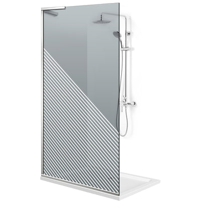 Zuhanyfal Walk-in, Zuhanyfal Rozsdamentes acél, #Szürke #Szürke