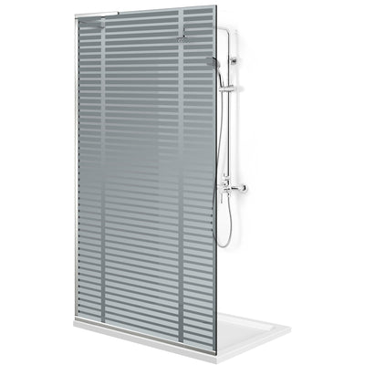 Zuhanyfal Walk-in, Zuhanyfal Rozsdamentes acél, #Szürke #Szürke