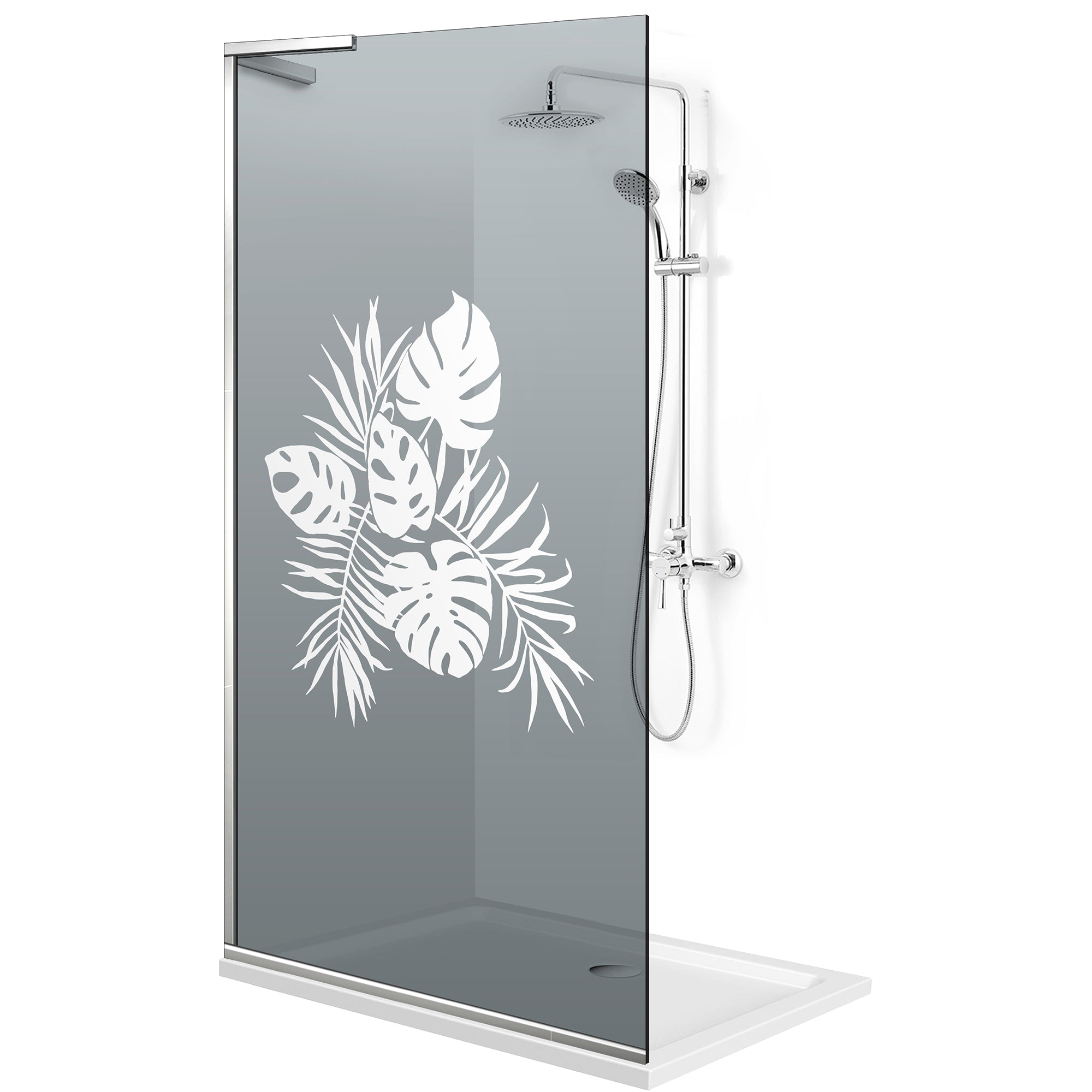 Zuhanyfal Walk-in, Zuhanyfal Rozsdamentes acél, #Szürke #Szürke